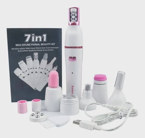 Kemei 7-si-1-də Çoxfunksiyalı Epilyator – Üz və Bədən üçün Elektrikli Depilyasiya Aparatı (Tam Set) — Кам көрүү техникасы жана аксессуарлары