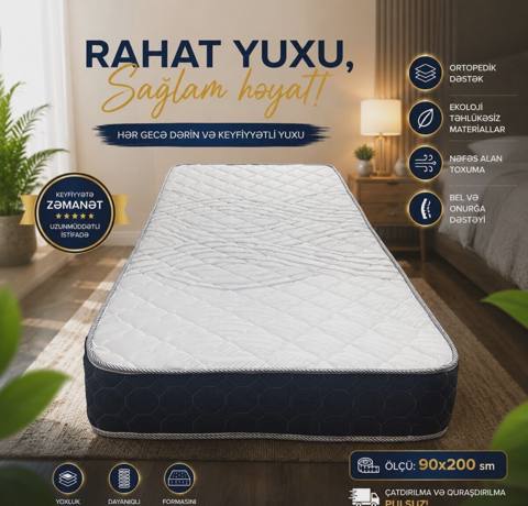Ortopedik döşək 90x200 sm