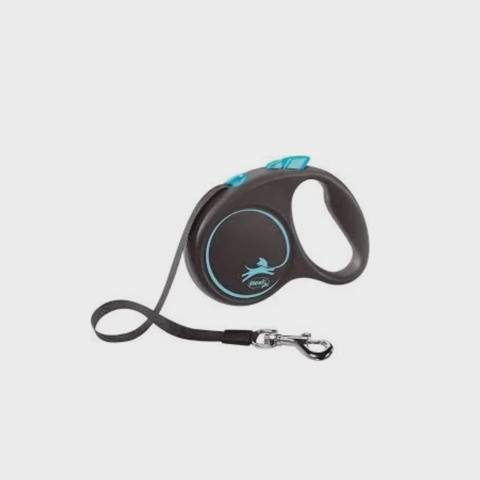 Flexi Black Design S Tape 5 m, çəkisi 15 kq-a qədər olan itlər üçün 5 m uzunluğunda lentli ruletka-qayış (mavi) — Баку
