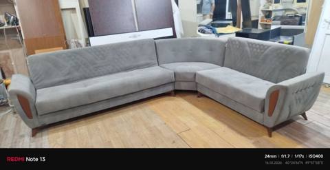 Açılan və bazalı uqlavoy divan - Model: L‑şəkilli künc divan — Mebel