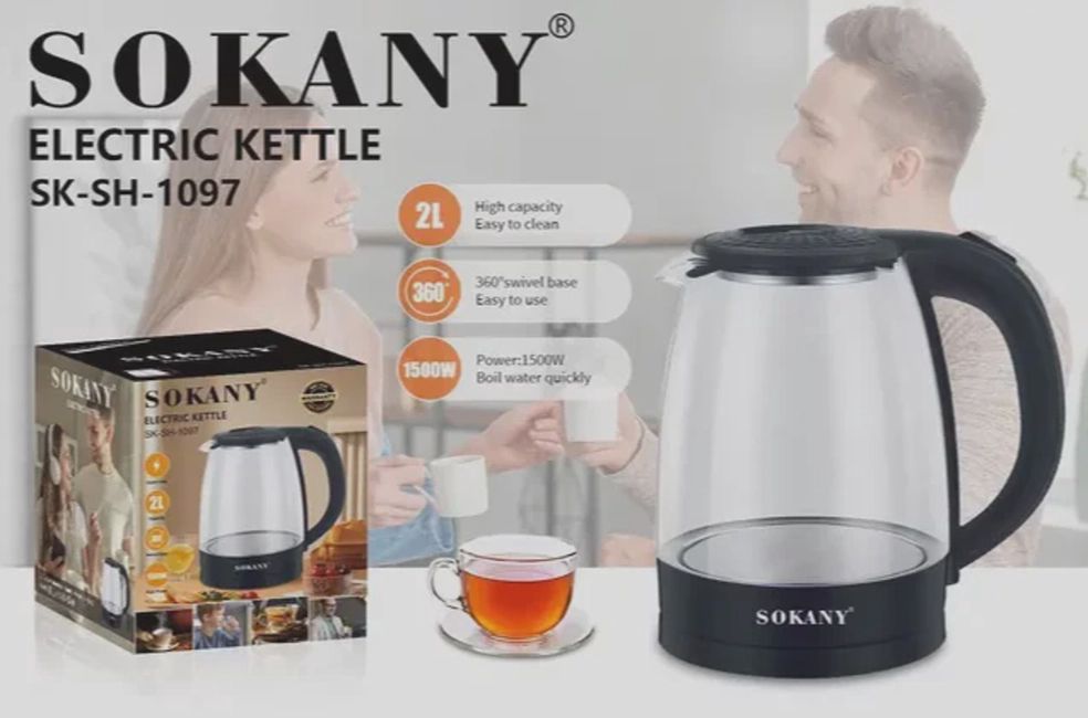 Elektrik çaydan Sokany SK-SH-1097 — Elektrik çaydanları və termoslar, Bakı (2)
