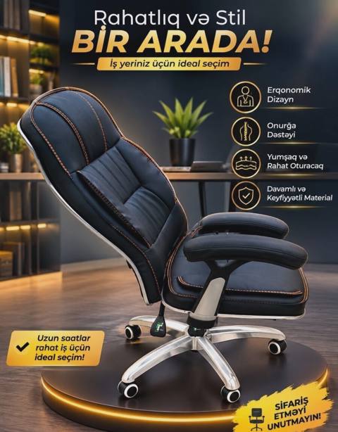 Kreslo Qara rəng — 199 ₼ · Ofis mebeli Kreslo Qara rəng