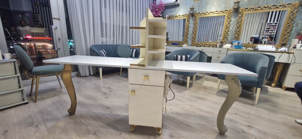 Düz masa, Siyirməli, Polkalı — Salon mebeli, Bakı (4)