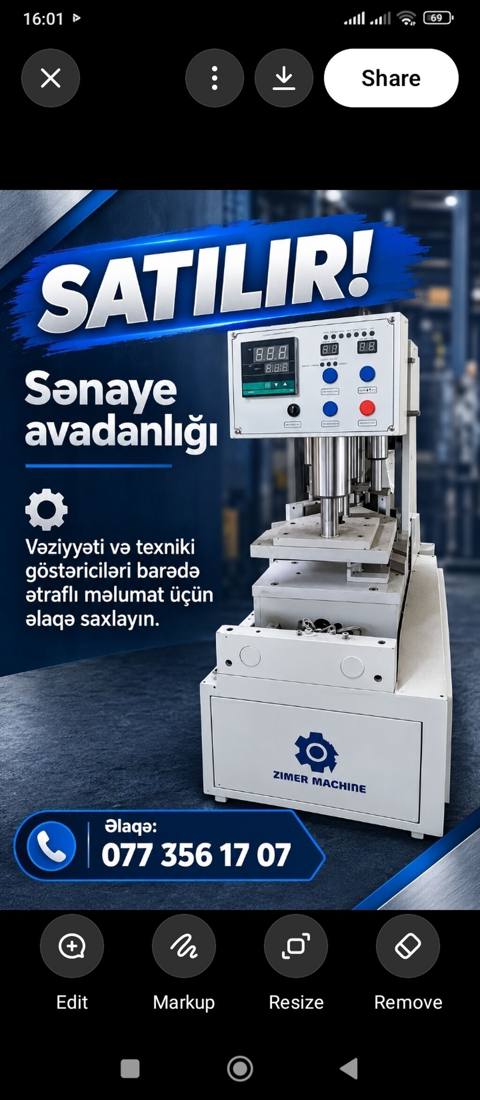 Sənaye avadanlığı – Zimer Machine ştamplama/press qurğusu Təyinat — 1 300 ₼ · Билясувар · Stanoklar Sənaye avadanlığı – Zimer Machine ştamplama/press qurğusu Təyinat — Билясувар