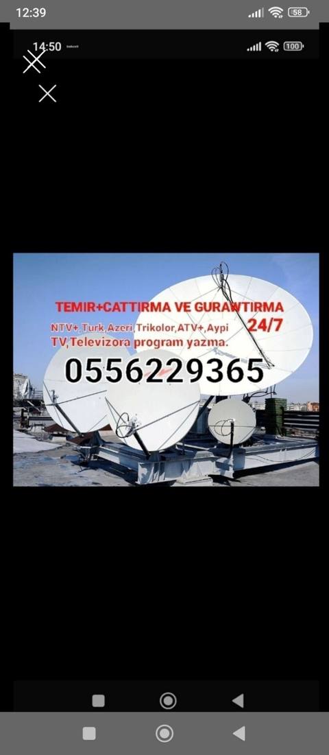 Peyk antenalarının quraşdırılması Quraşdırılma, Təmir, Tənzimlənmə Zəmanət — Baku