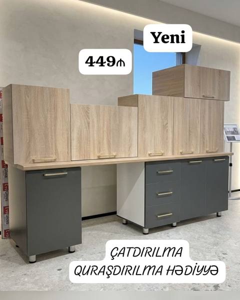 *449₼ yeni Mətbəx mebeli Satılır*‼ ÖLÇÜ:-212+65 Turkiyə — Мехдиабад