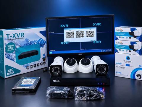 Monitor DVR 4 çıxışlidir Təzədir 2026 Telefondan izləmə 4 ədəd kamera — Aqlli uy va xavfsizlik