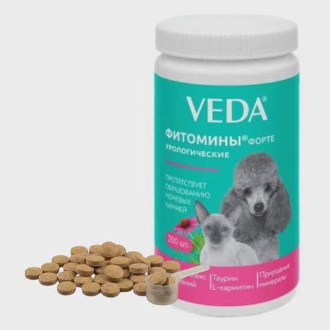 Veda Fitominı Forte, itlər və pişiklər üçün uroloji fitokompleks ilə (1 tab.) — Баку