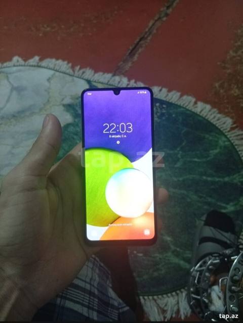 Samsung Galaxy A22, 64 GB, rəng - Göy, Düyməli, Barmaq izi — Sumqayıt