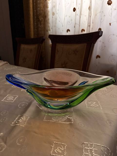 Rəngli dekorativ şüşə meyvə qabı / mərkəz bəzəyi - Material: qalın — Ыдыс-аяқ және ас үй керек-жарақтары