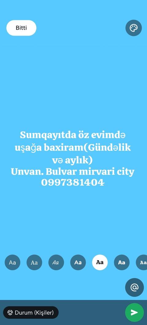 Salam. Sumqayıtda, Bulvar ərazisində öz evimdə uşağa baxıram. Uşaqlara — 20 ₼ · Сумгайыт · Nyanya, upa Salam. Sumqayıtda, Bulvar ərazisində öz evimdə uşağa baxıram. Uşaqlara — Сумгайыт