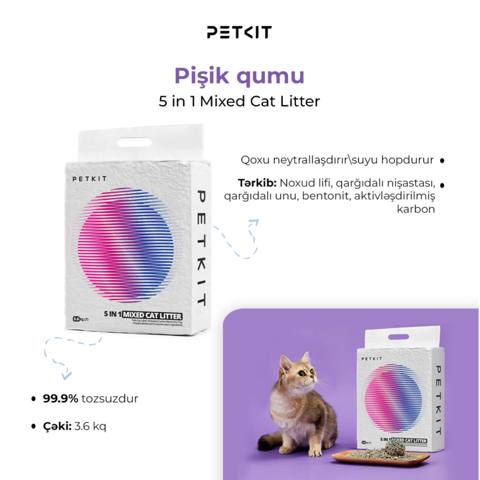 Doldurucu Petkit 5 in 1 Mixed Cat Litter, 7 l, 1 ədəd — Товарлар