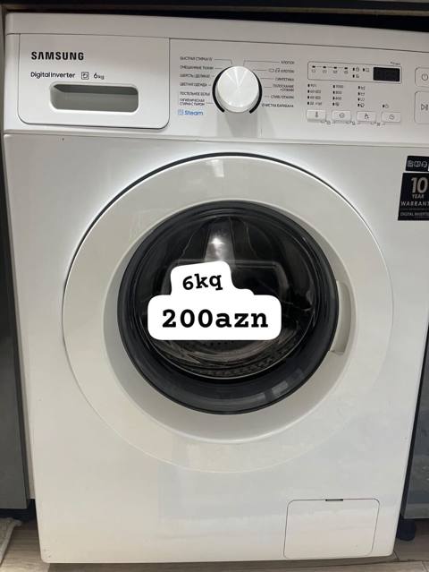 Samsung paltaryuyan maşın – 6 kq, Digital Inverter mühərrik, buxar — 200 ₼ · Baku · Çamaşır maşınları Samsung paltaryuyan maşın – 6 kq, Digital Inverter mühərrik, buxar — Baku