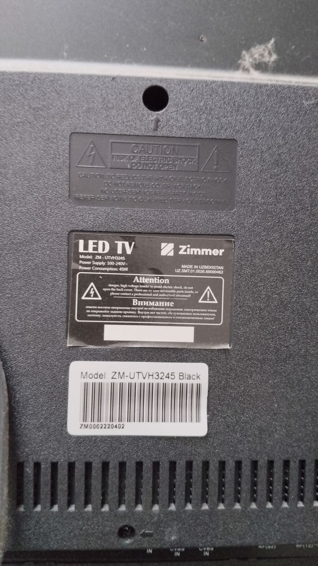 Zimmer LED TV – Model: ZM-UTVH3245 Black Xüsusiyyətlər: - Ekran: 32 — Televizorlar, Xırdalan (2)