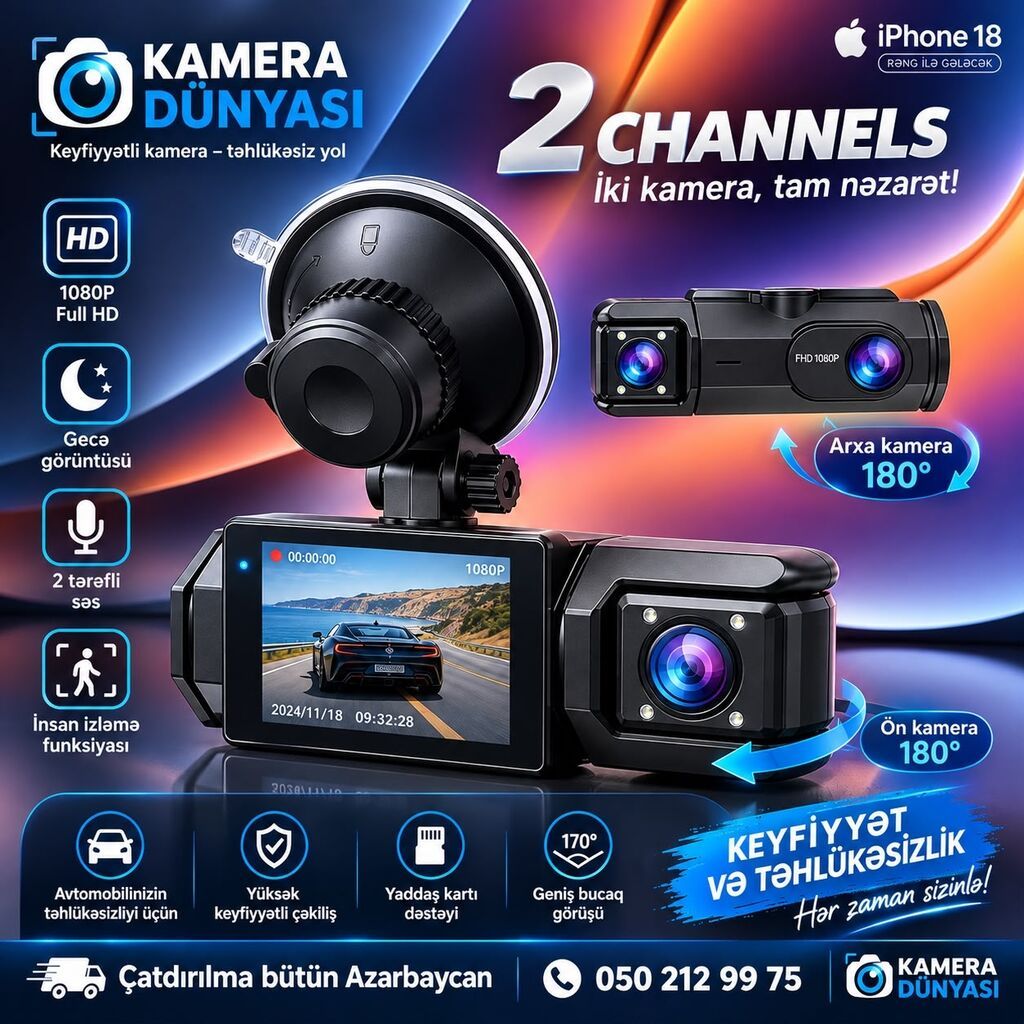 Avtomobil Videoqeydiyyatçı – Model TB22 Xüsusiyyətlər: - Full HD — Video qeydediciləri, Sumqayıt (3)