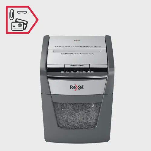 Rexel Optimum AutoFeed+ 50X Automatic Cross Cut Paper Shredder P4 — Ofis malları, Bakı (5)