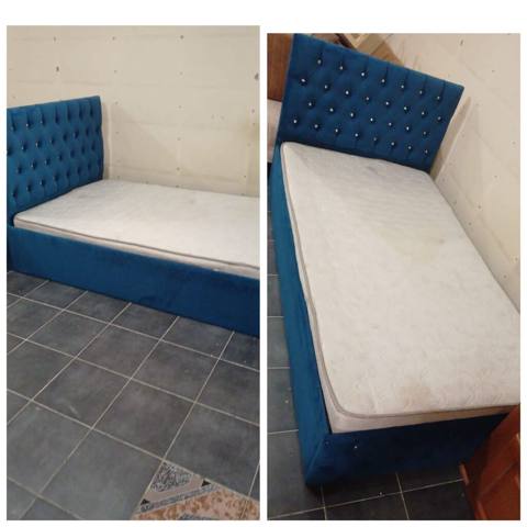 Çarpayı – 130 AZN Ölçü: 220 x 120 sm - Mavi rəngli, başlıqlı model — Furniture