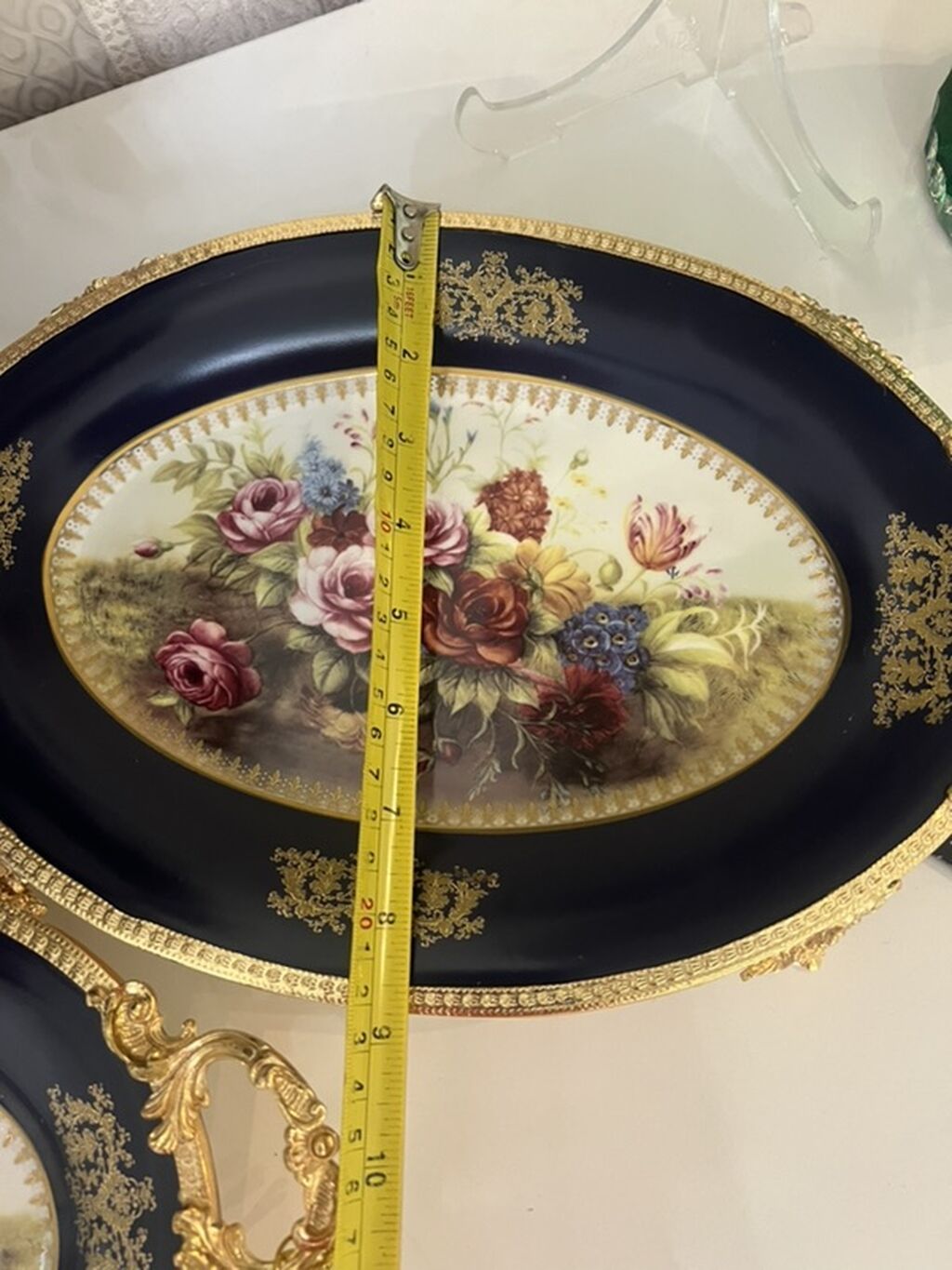 Məhsul: 2 ədəd dekorativ oval servis sinisi (set) - Material — Süfrə sərvisin üçün əşyalar, Bakı (4)