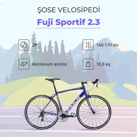 Şose velosipedi Fuji Sportif 2.3, Size: S, 52 sm, 25" — Baku