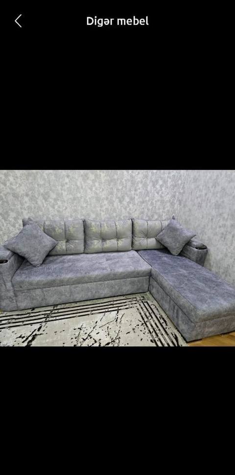 Məhsul: Künc divan (L-formalı) Təsvir: - Rəng: Boz, neytral və müasir — 350 ₼ · Баку · Divanlər Məhsul: Künc divan (L-formalı) Təsvir: - Rəng: Boz, neytral və müasir — Баку