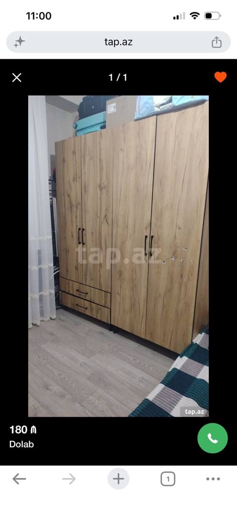 Geniş tutumlu paltar dolabı - Material: ağac dekorlu laminat (isti — Хырдалан