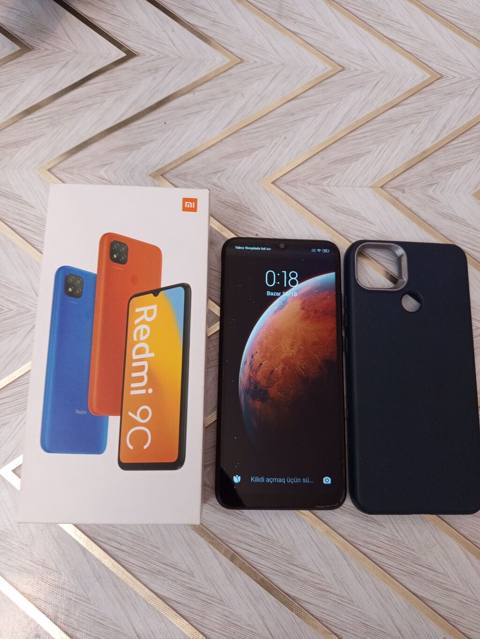Redmi 9C, 128 GB, rəng - Qara, Zəmanət, Barmaq izi, Simsiz şarj — Баку