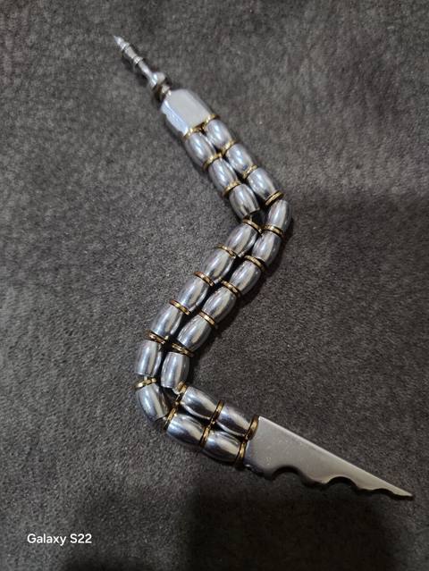 Metal təsbeh – dekorativ saplı model - Material: cilalanmış metal — Дигях