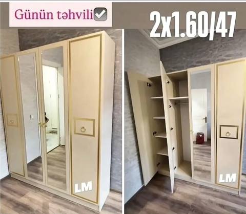 Dördkapılı qarderob şkaf - Ölçü: 2 x 1.60 / 47 — Баку