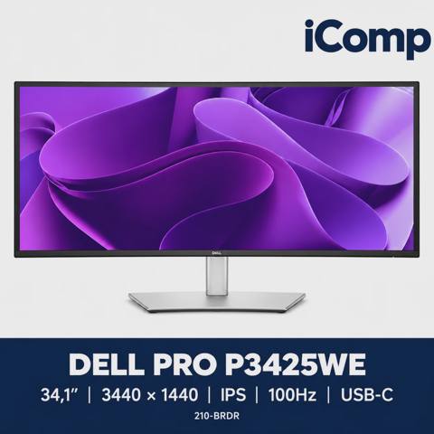Dell Pro P3425WE 34.1-inch Wqhd IPS 100Hz Curved Usb-c Hub Monitor (210-BRDR) — Bakı