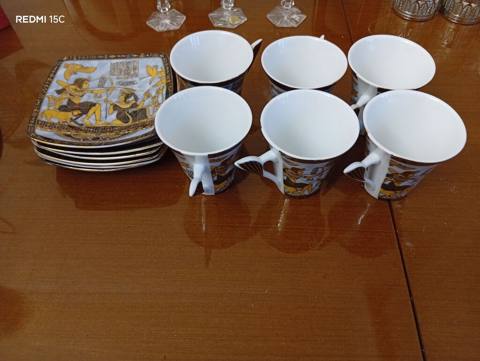 Çay dəsti, rəng - Ağ, Farfor — Idish-tovoq va oshxona anjomlari