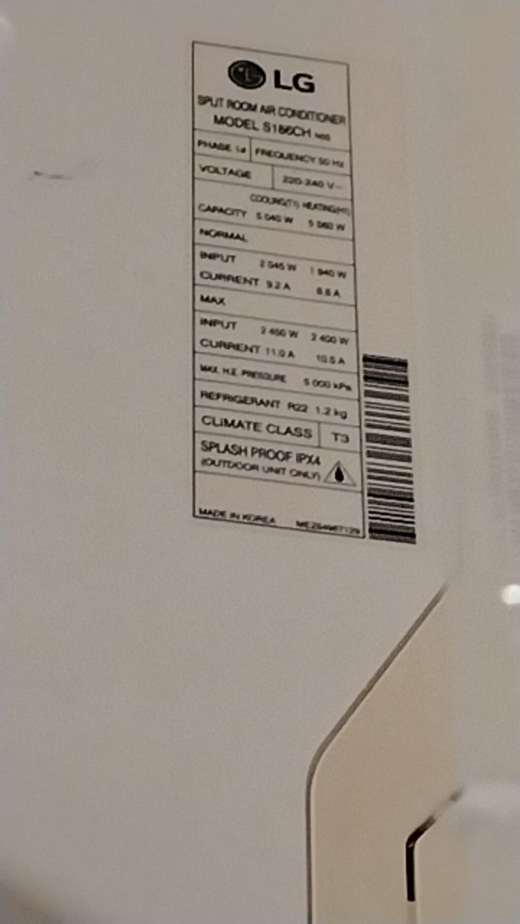 LG Split Kondisioner – Model S1860CH - Tip: Divar tipli split sistem — Kondisioner və split-sistemlər, Bakı (3)