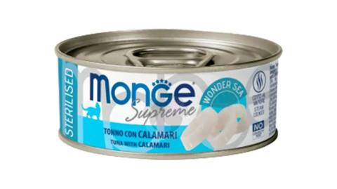 Nəm yem pişiklər üçün Monge Supreme Sterilised, tuna və kalmar ilə, 80 q — Goods