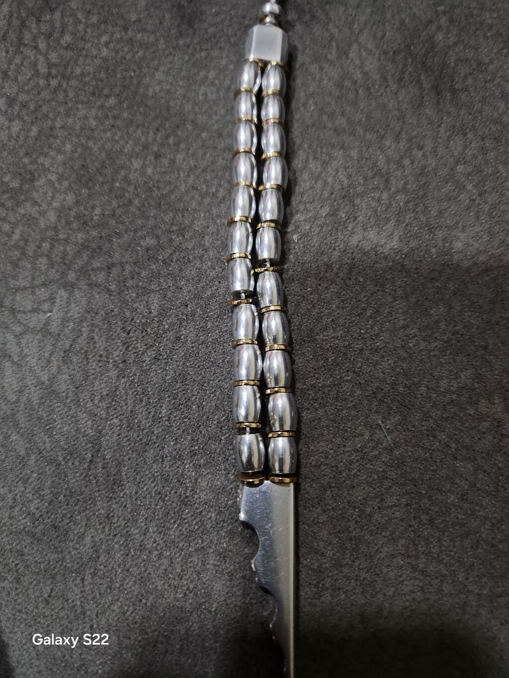 Metal təsbeh – dekorativ saplı model - Material: cilalanmış metal — Uca bilərziklər, Digah (2)