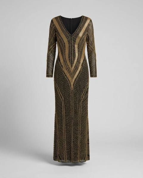 Qara-qızılı ziyafət geyimi – uzun, bədənə oturan siluet - İkinci — 190 ₼ · Сумгайыт · Axşam paltarları Qara-qızılı ziyafət geyimi – uzun, bədənə oturan siluet - İkinci — Сумгайыт