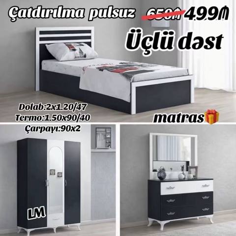 Gənc oda DOLAB+çarpayı+termo Yeni və sifarişlə Qiymət 499₼ — Bakı