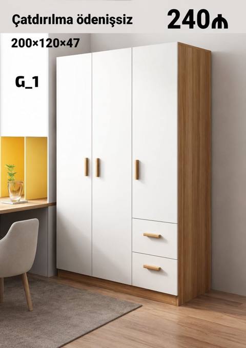 Mebel növü: G_1 model geyim dolabı - Ölçülər: 200 120 47 sm — Digah