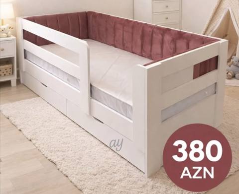 Uşaq çarpayısı – 380 AZN Ağ rəngli, müasir dizaynlı uşaq çarpayısı — Digah