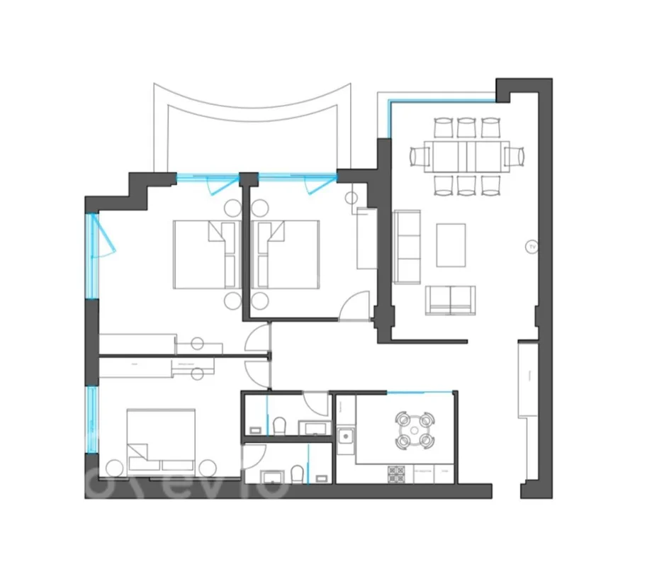 For sale: 3-room apartment (new building), 136 m² — Mənzil, Bakı (2)