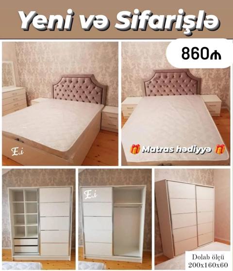 Yataq dəsti – yeni sifarişlə hazırlanır. Dəstə daxildir: - Yumşaq — Digah