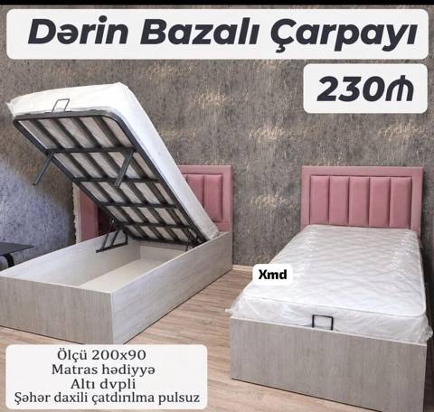 Dərin bazalı çarpayı – praktik və geniş saxlama bölməsi ilə — 230 ₼ · Bakı · Yataqlar Dərin bazalı çarpayı – praktik və geniş saxlama bölməsi ilə — Bakı
