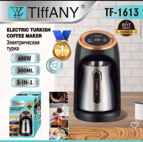 Tiffany TF-1613 – 600W gücə və 300 ml tutuma malik elektrikli türk qəhvəbişirəni (kod: Bs23635-25) — Baku