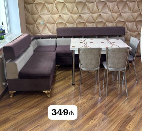 Mətbəx masa və divan dəsti - Dəst: açılan masa + L formalı mətbəx — Баку