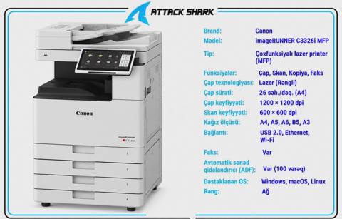 Çoxfunksiyalı printer Canon imageRUNNER C3326i MFP — 3 850 ₼ · Bakı · Printerləri Çoxfunksiyalı printer Canon imageRUNNER C3326i MFP — Bakı
