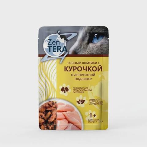 ZenTERA, yetkin pişiklər üçün yaş yem, sousda şirəli toyuq dilimləri ilə (75 q) — 0.6 ₼ · Баку · Pişiklər ZenTERA, yetkin pişiklər üçün yaş yem, sousda şirəli toyuq dilimləri ilə (75 q) — Баку