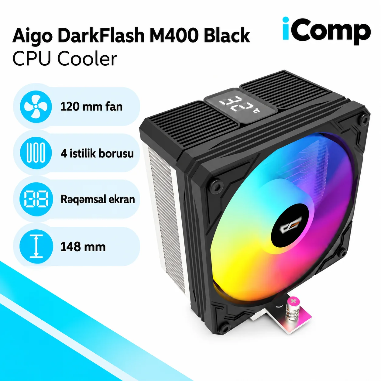 Aigo DarkFlash M400 Black CPU Cooler — Баку