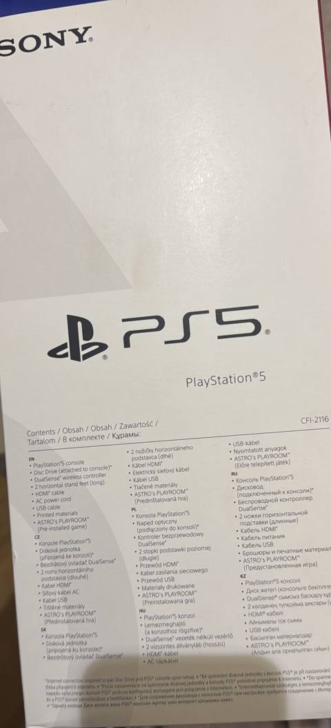 Sony PlayStation 5 (CFI-2116) — Diskli versiya, 1 TB yaddaş Qutunun — 950 ₼ · Sumqayıt · Oyun konsolları Sony PlayStation 5 (CFI-2116) — Diskli versiya, 1 TB yaddaş Qutunun — Sumqayıt