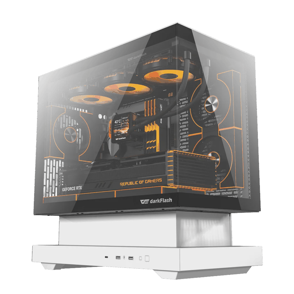 Aigo DarkFlash Floatron F1 White M-atx Case (6 Fans) — Korpuslər, Bakı (3)
