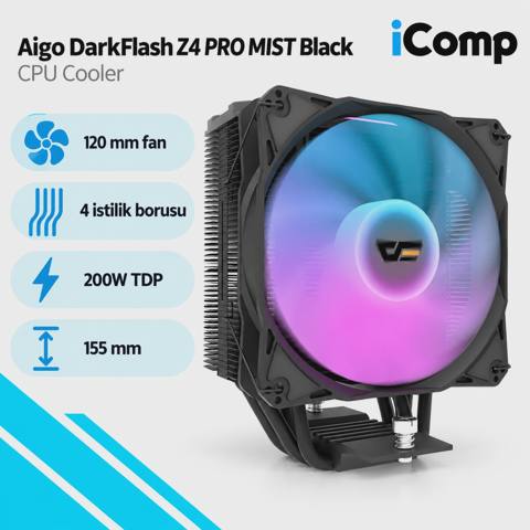 Aigo DarkFlash Z4 PRO Mıst Black CPU Cooler — Комплектующие