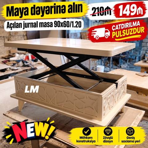 Dördbucaq masa, Transformer, Təkərsiz — Baku