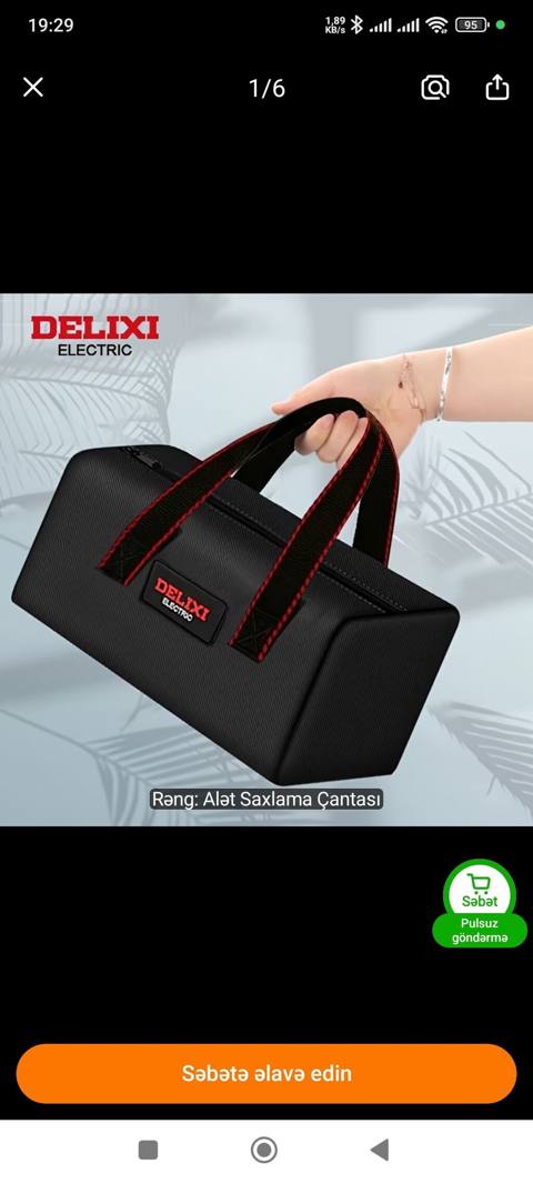 Delıxı Electric alət saxlama çantası - Ölçülər: 24 x 14 x 14 sm (9.4 — Baku